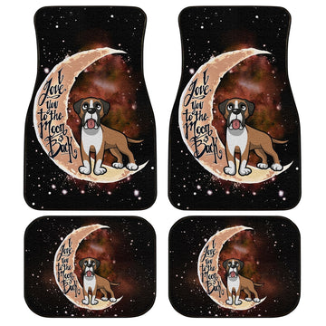Boxer Car Floor Mats I Love You To The Moon And Back Gift Idea For Boxer Owners - Gearcarcover - 1