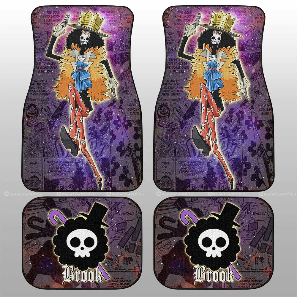 Brook Car Floor Mats Custom One Piece Anime Car Accessories Manga Galaxy Style - Gearcarcover - 2