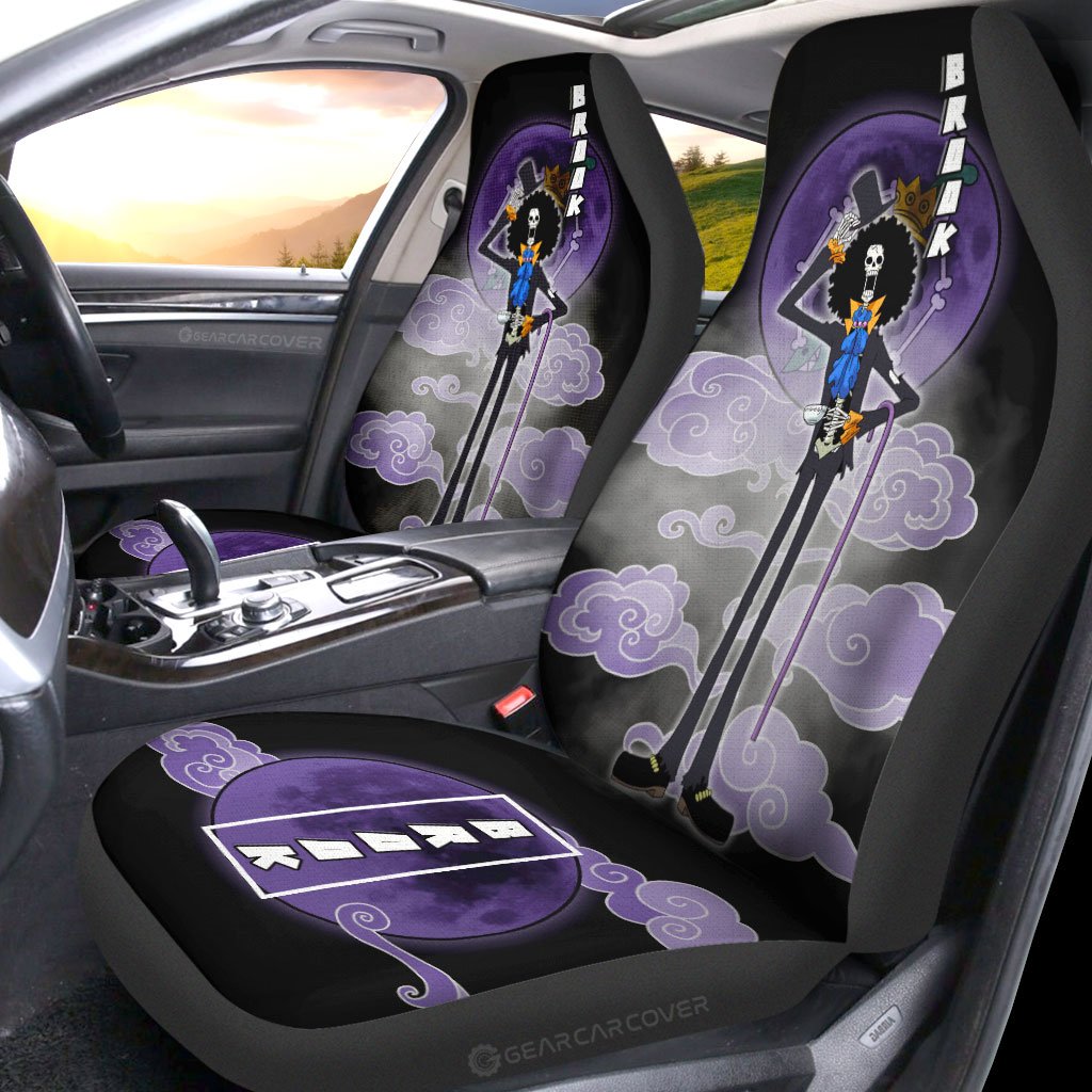 Brook Car Seat Covers Custom Anime One Piece Car Accessories For Anime Fans - Gearcarcover - 2