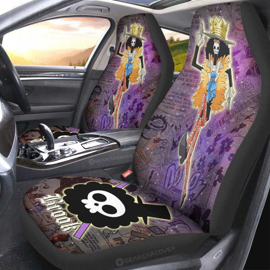 Brook Car Seat Covers Custom Galaxy Style One Piece Anime Car Accessories - Gearcarcover - 2