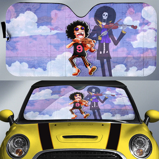 Brook Car Sunshade Custom One Piece Map Anime Car Accessories - Gearcarcover - 1