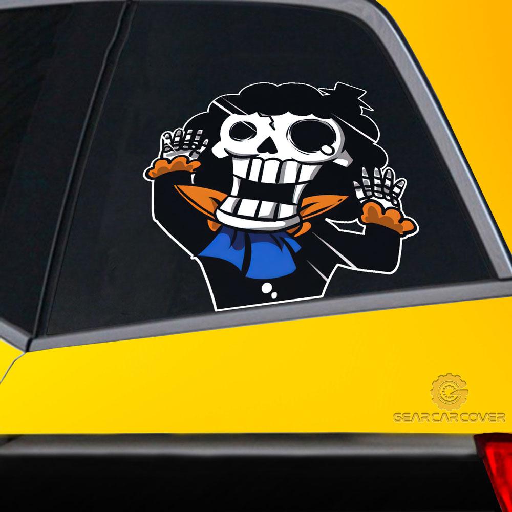 Brook Hitting Glass Car Sticker Custom One Piece Anime Car Accessories For Anime Fans - Gearcarcover - 2