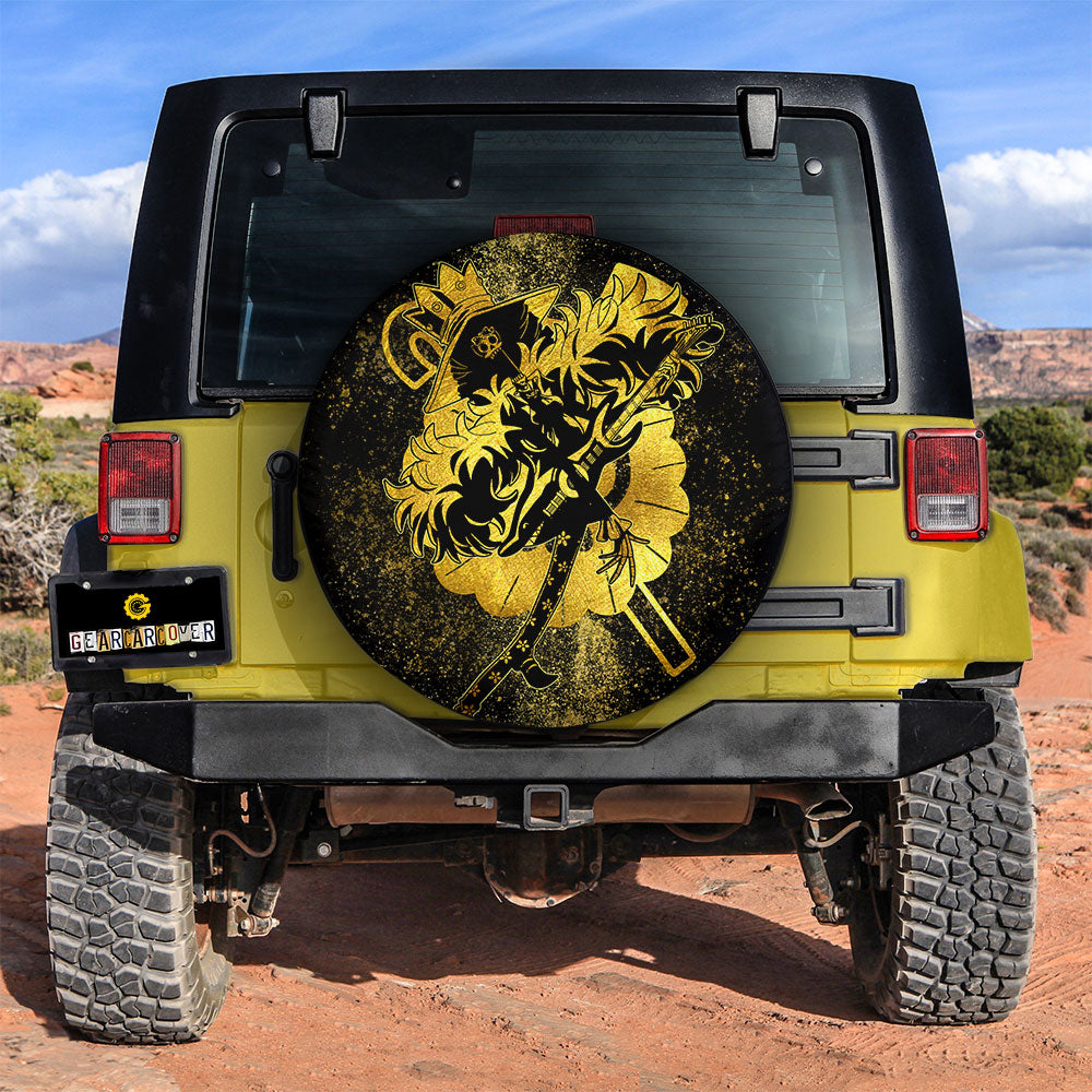 Brook Spare Tire Cover Custom One Piece Anime Gold Silhouette Style - Gearcarcover - 2