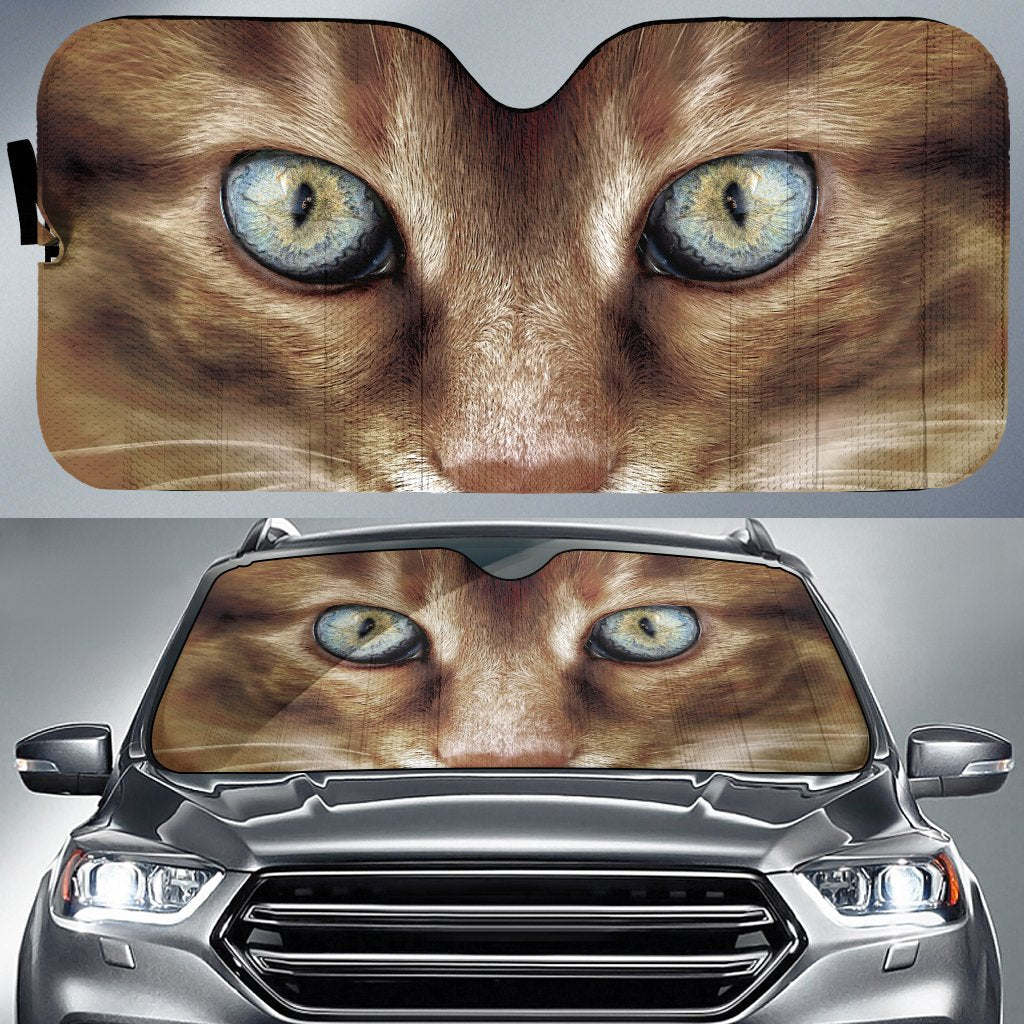Brown Cat Eyes Car Sunshade Custom Car Accessories - Gearcarcover - 1