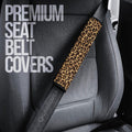 Brown Leopard Skin Seat Belt Covers Custom Animal Skin Printed Car Interior Accessories - Gearcarcover - 3