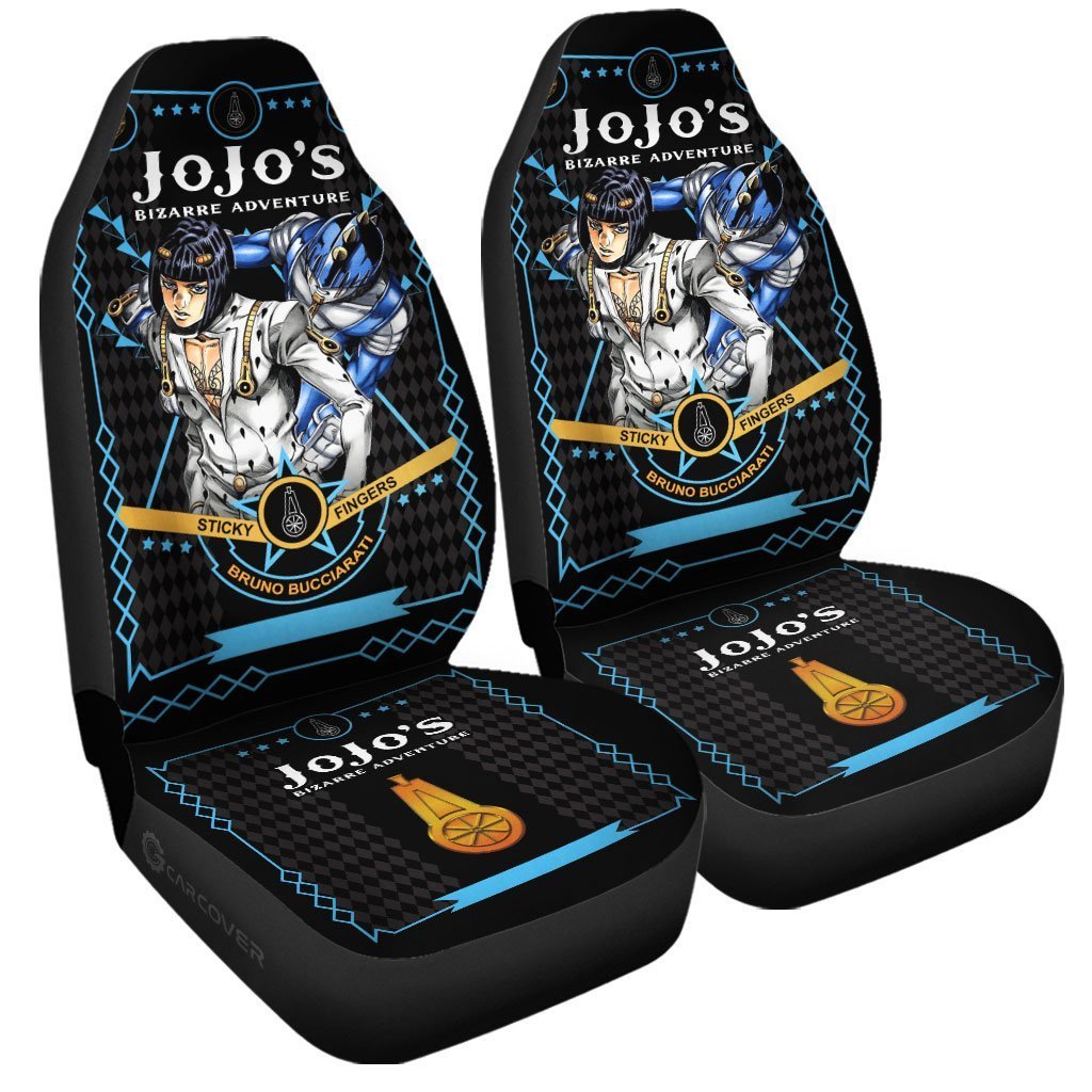 Bruno Bucciarati Car Seat Covers Custom Anime JoJo's Bizarre Adventure Car Interior Accessories - Gearcarcover - 3