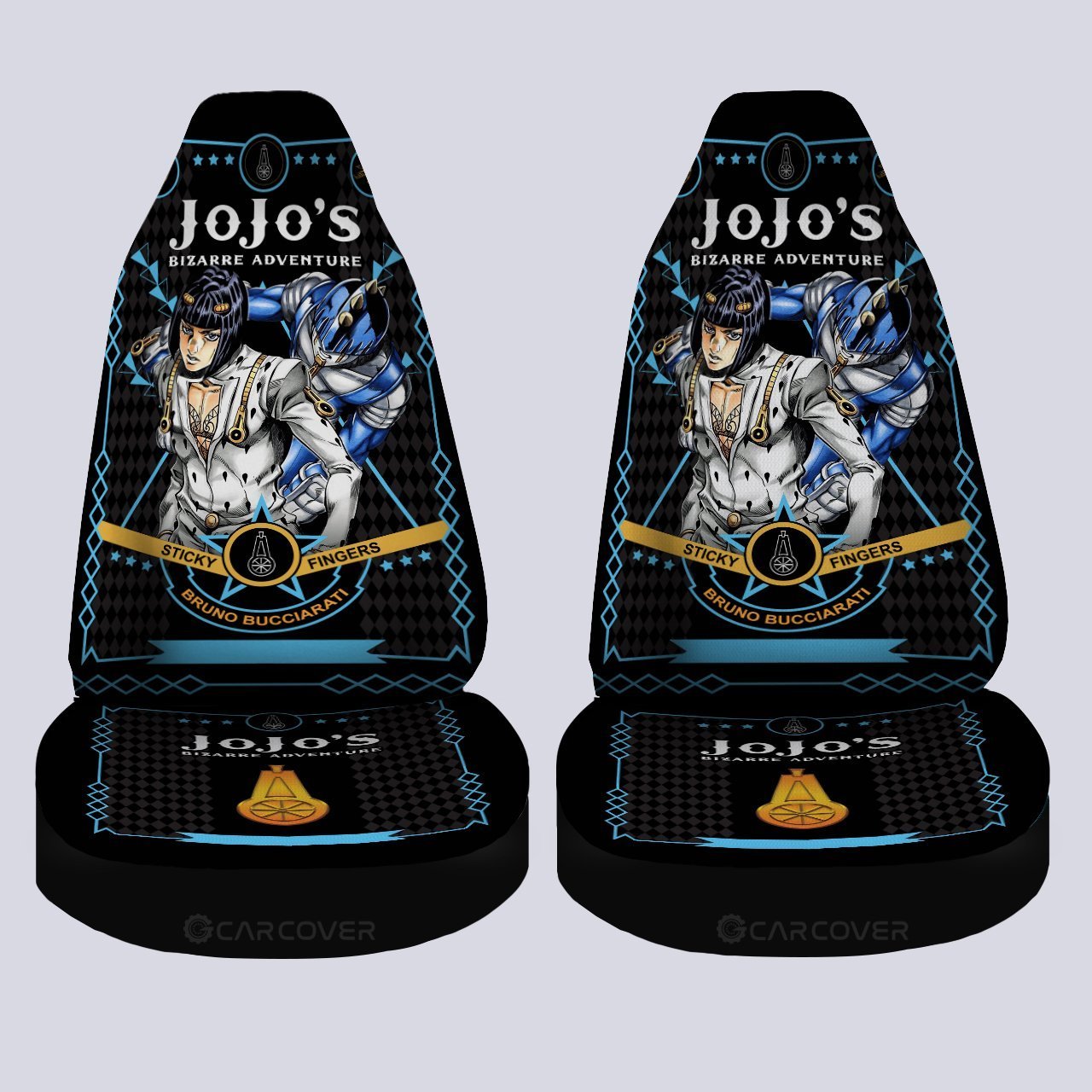 Bruno Bucciarati Car Seat Covers Custom Anime JoJo's Bizarre Adventure Car Interior Accessories - Gearcarcover - 4