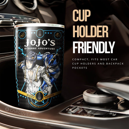 Bruno Bucciarati Tumbler Cup Custom Anime JoJo's Bizarre Adventure Car Interior Accessories - Gearcarcover - 2