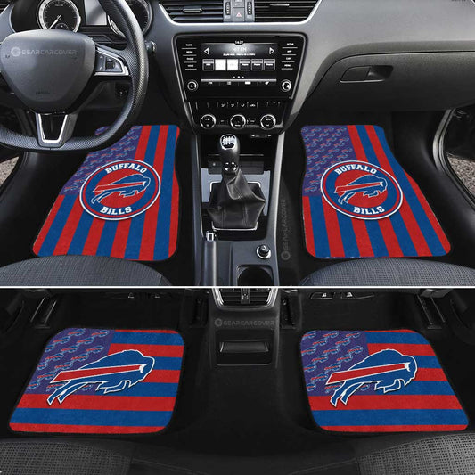 Buffalo Bills Car Floor Mats Custom US Flag Style - Gearcarcover - 2