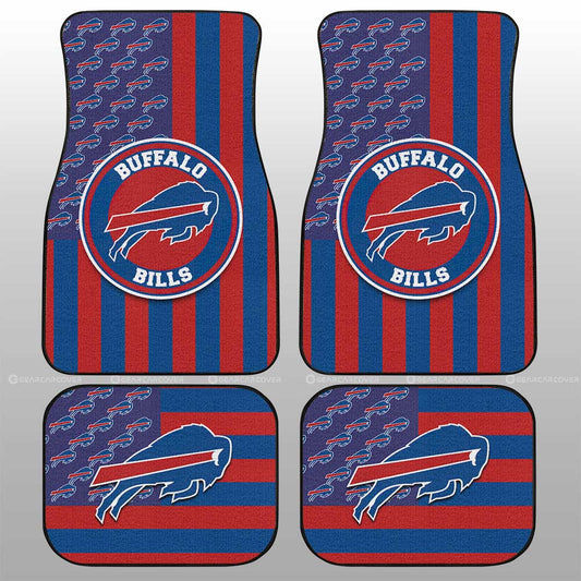 Buffalo Bills Car Floor Mats Custom US Flag Style - Gearcarcover - 1