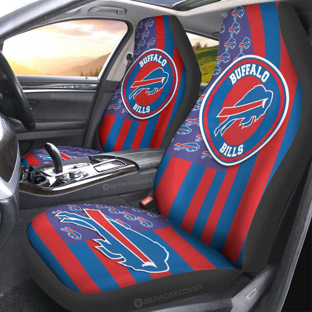 Buffalo Bills Car Seat Covers Custom US Flag Style - Gearcarcover - 2