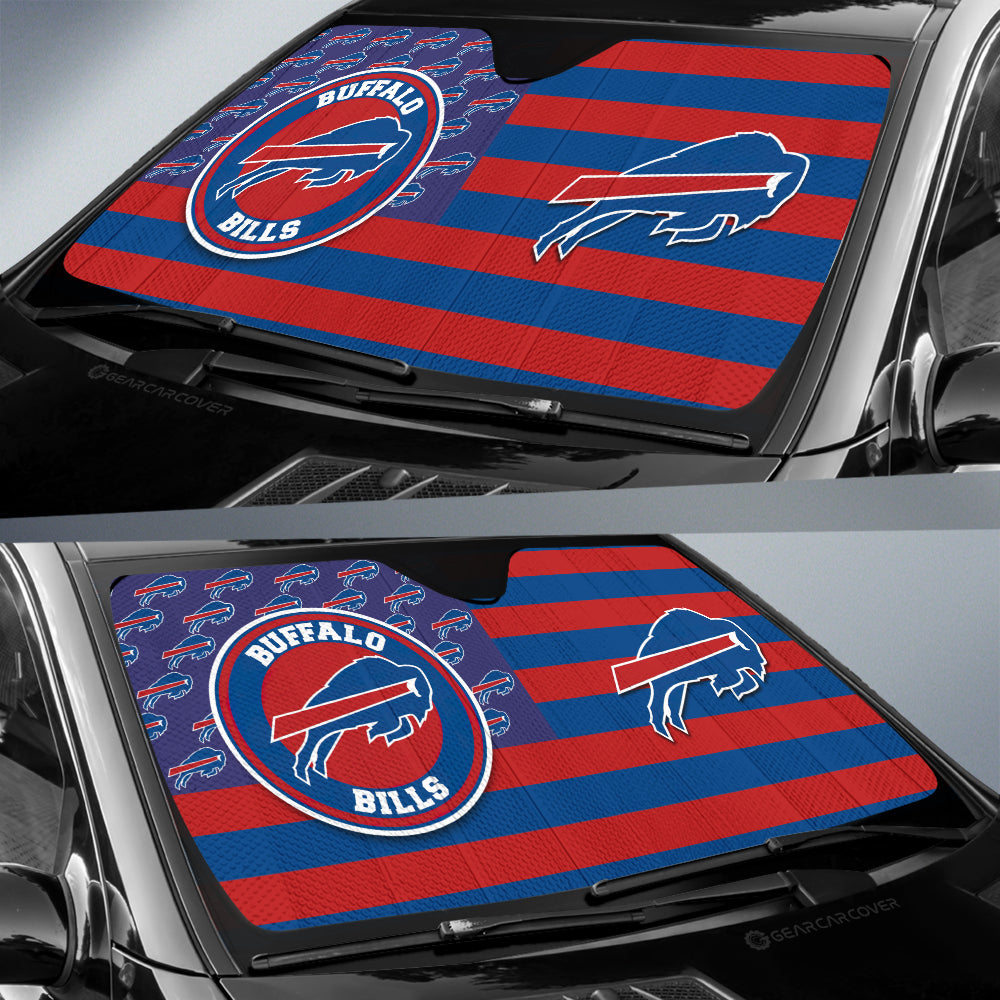 Buffalo Bills Car Sunshade Custom US Flag Style - Gearcarcover - 2