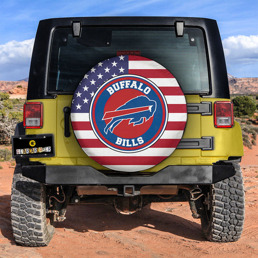 Buffalo Bills Spare Tire Covers Custom US Flag Style - Gearcarcover - 2