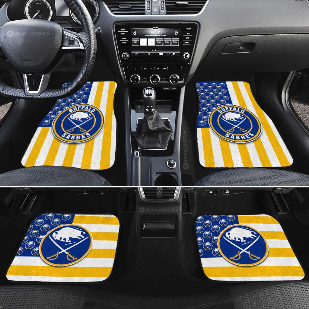 Buffalo Sabres Car Floor Mats Custom US Flag Style - Gearcarcover - 2