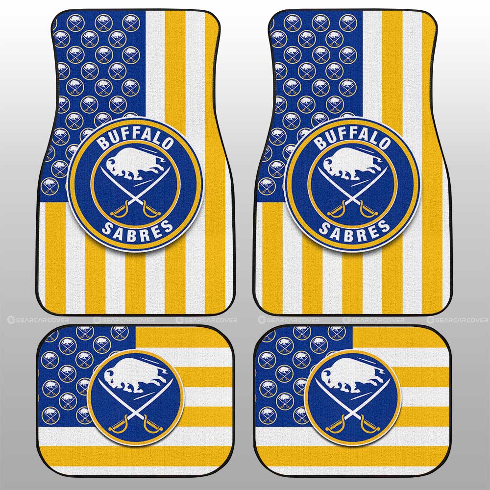Buffalo Sabres Car Floor Mats Custom US Flag Style - Gearcarcover - 1