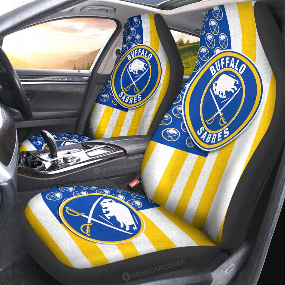 Buffalo Sabres Car Seat Covers Custom US Flag Style - Gearcarcover - 2