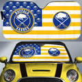 Buffalo Sabres Car Sunshade Custom US Flag Style - Gearcarcover - 1