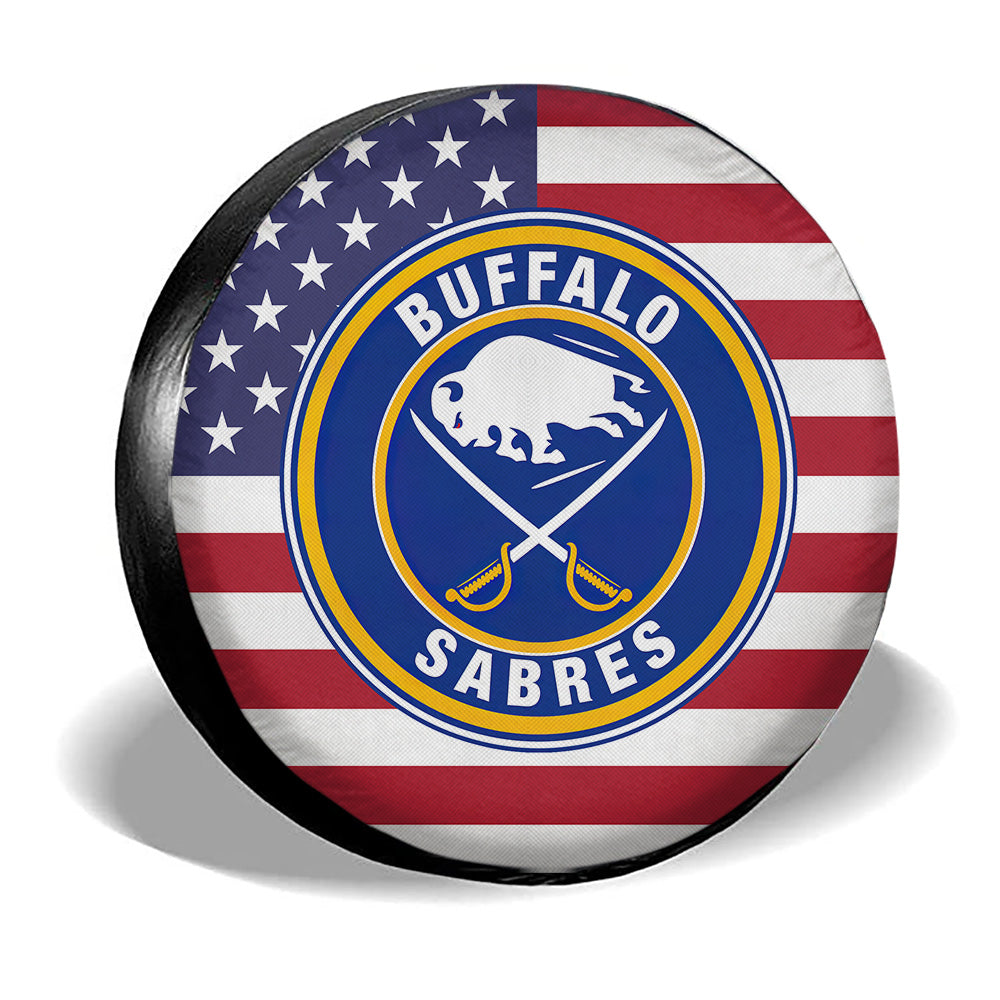 Buffalo Sabres Spare Tire Covers Custom US Flag Style - Gearcarcover - 3
