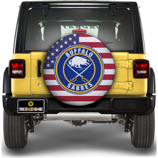 Buffalo Sabres Spare Tire Covers Custom US Flag Style - Gearcarcover - 1