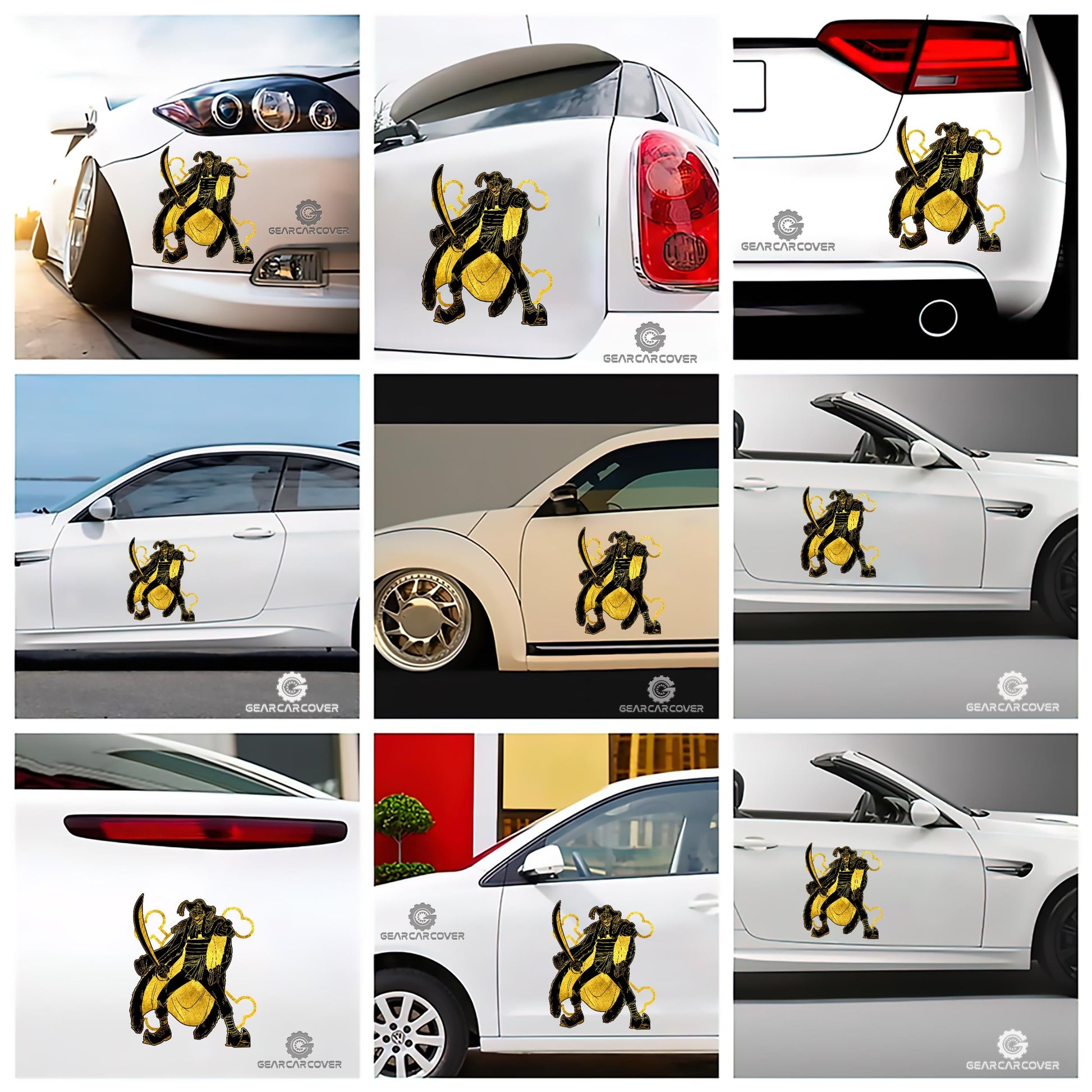 Buggy Car Sticker Custom One Piece Anime Gold Silhouette Style - Gearcarcover - 2