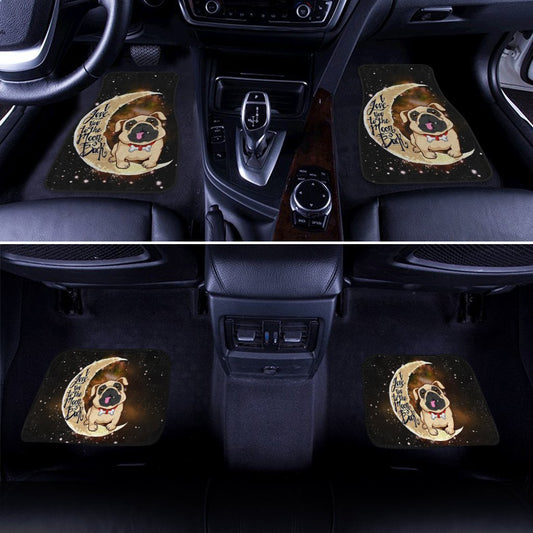 Bulldog Car Floor Mats I Love You To The Moon And Back Idea For Car Accessories - Gearcarcover - 2