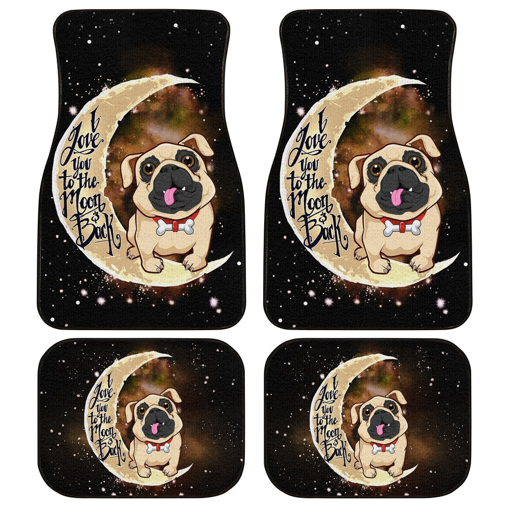 Bulldog Car Floor Mats I Love You To The Moon And Back Idea For Car Accessories - Gearcarcover - 1