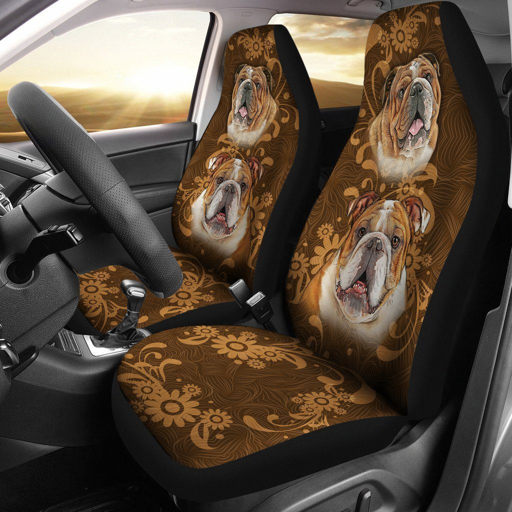 Bulldog Car Seat Covers Custom Vintage Car Accessories For Dog Lovers - Gearcarcover - 2