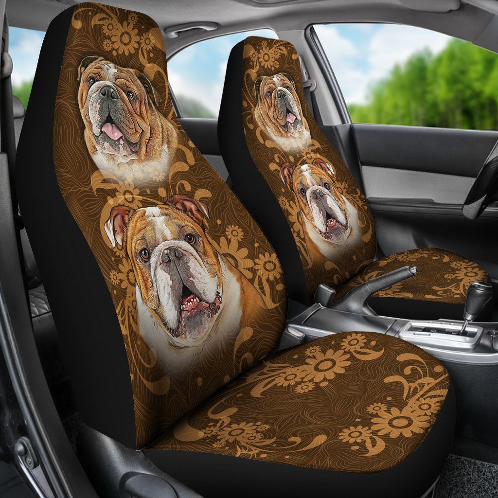 Bulldog Car Seat Covers Custom Vintage Car Accessories For Dog Lovers - Gearcarcover - 1