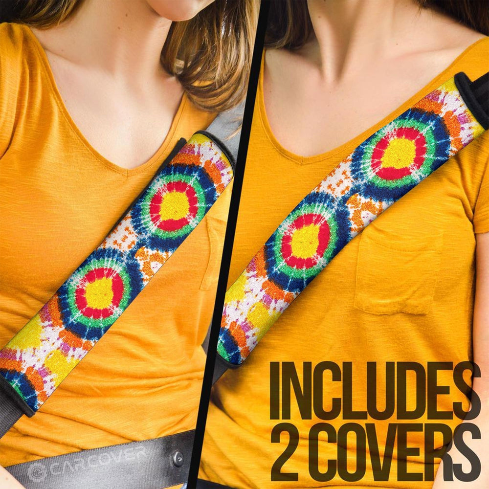 Bulleyes Tie Dye Seat Belt Covers Custom Hippie Car Accessories - Gearcarcover - 2