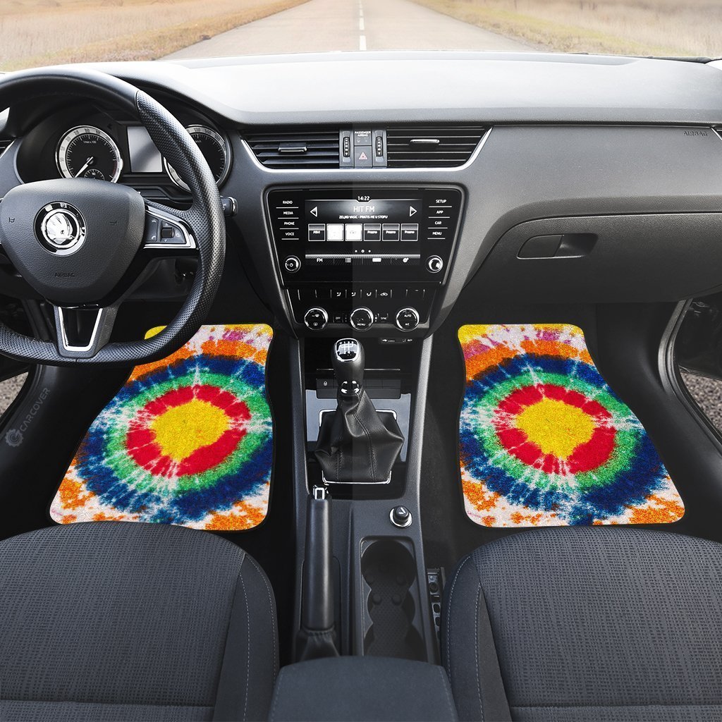 Bullseye Tie Dye Car Floor Mats Custom Hippie Car Accessories - Gearcarcover - 3