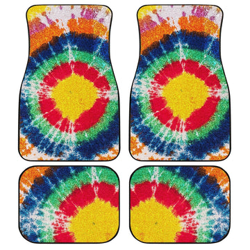 Bullseye Tie Dye Car Floor Mats Custom Hippie Car Accessories - Gearcarcover - 1