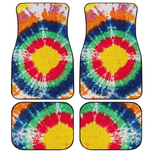 Bullseye Tie Dye Car Floor Mats Custom Hippie Car Accessories - Gearcarcover - 1