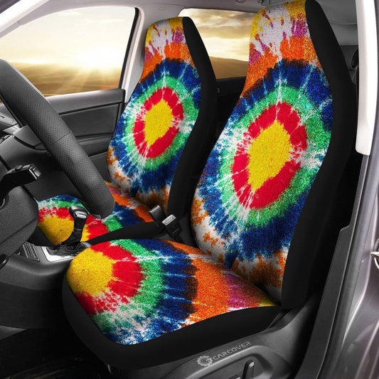 Bullseye Tie Dye Car Seat Covers Custom Hippie Car Accessories - Gearcarcover - 2