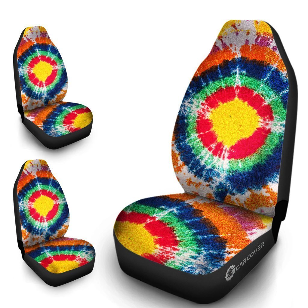Bullseye Tie Dye Car Seat Covers Custom Hippie Car Accessories - Gearcarcover - 4