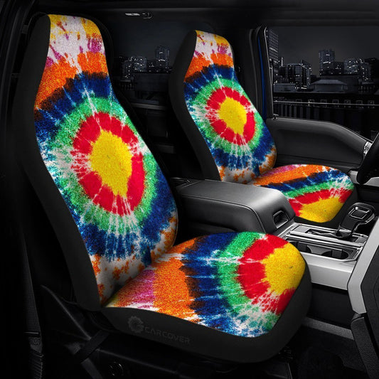 Bullseye Tie Dye Car Seat Covers Custom Hippie Car Accessories - Gearcarcover - 1