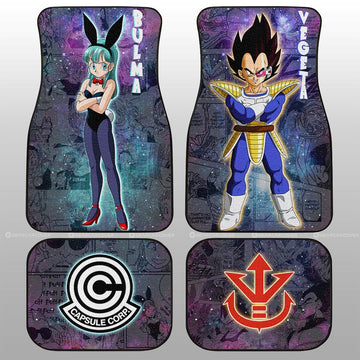 Bulma And Vegeta Car Floor Mats Custom Galaxy Style Dragon Ball Anime Car Accessories - Gearcarcover - 1