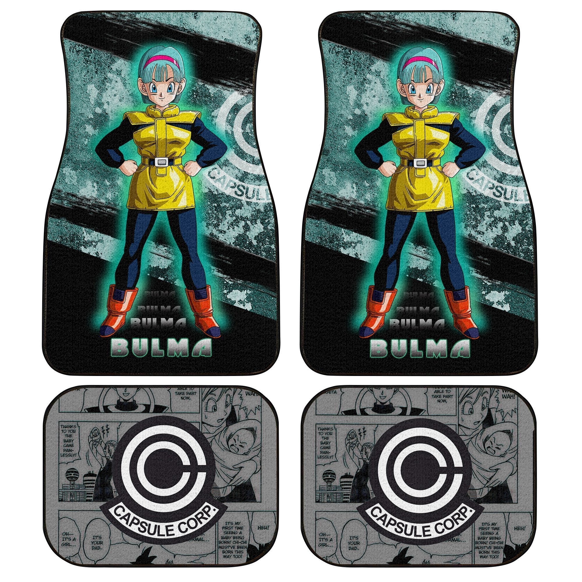 Bulma Car Floor Mats Custom Anime Dragon Ball Car Accessories - Gearcarcover - 1