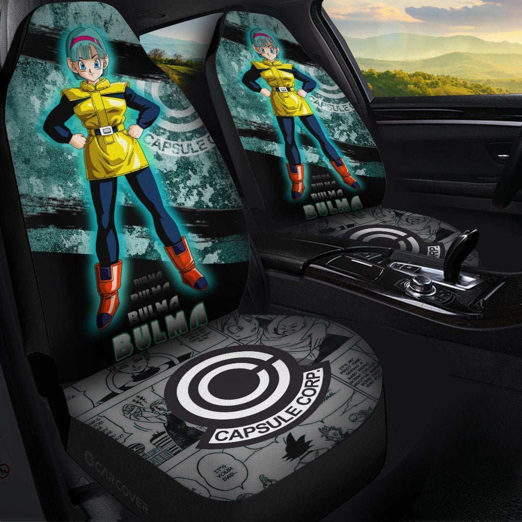 Bulma Car Seat Covers Custom Anime Dragon Ball Car Interior Accessories - Gearcarcover - 1