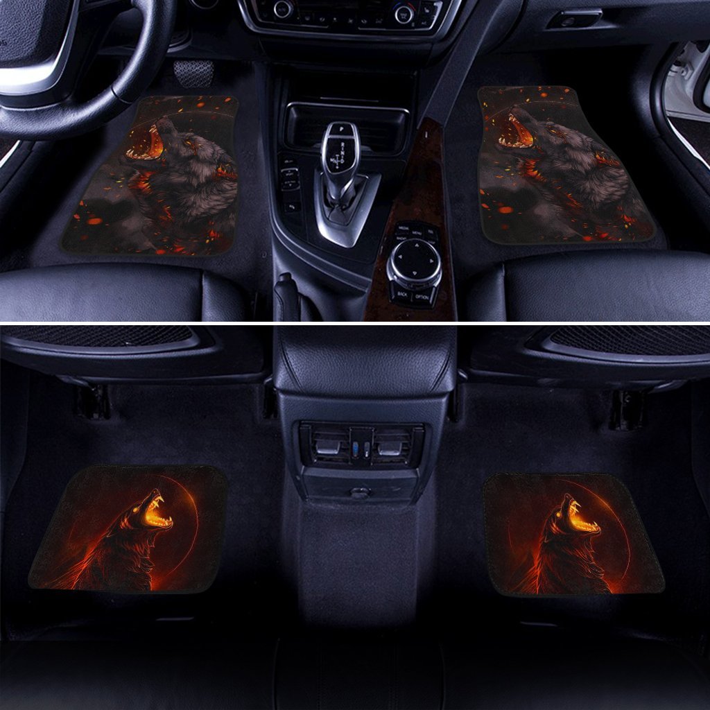 Burning Up Wolf Car Floor Mats - Gearcarcover - 3