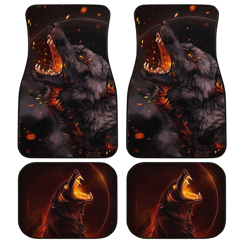 Burning Up Wolf Car Floor Mats - Gearcarcover - 1