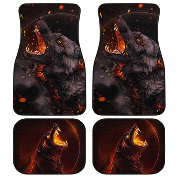 Burning Up Wolf Car Floor Mats - Gearcarcover - 1