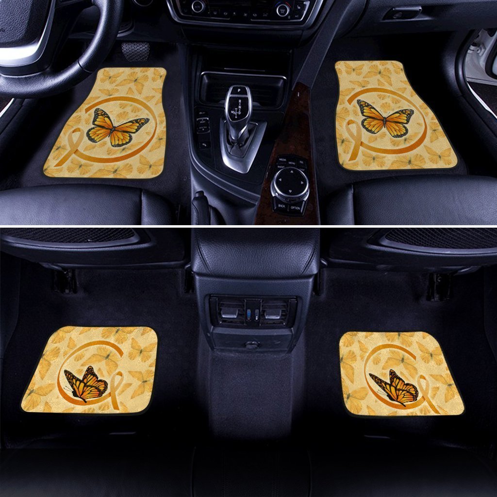 Butterfly Car Floor Mats Custom Apprendix Cancer Car Accessories Meaningful Gift Idea - Gearcarcover - 2
