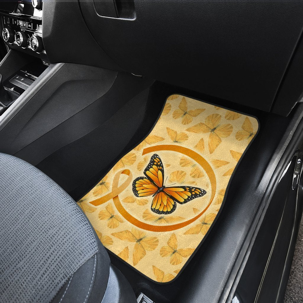 Butterfly Car Floor Mats Custom Apprendix Cancer Car Accessories Meaningful Gift Idea - Gearcarcover - 4
