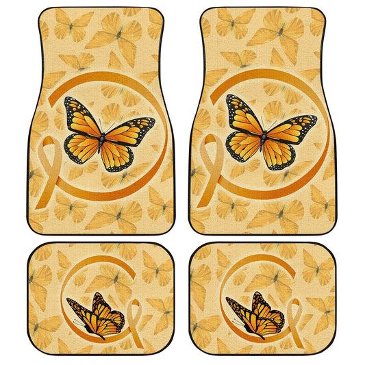 Butterfly Car Floor Mats Custom Apprendix Cancer Car Accessories Meaningful Gift Idea - Gearcarcover - 1