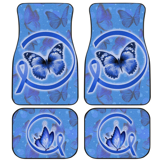 Butterfly Car Floor Mats Custom Colon Cancer Meaningful Car Accessories - Gearcarcover - 1