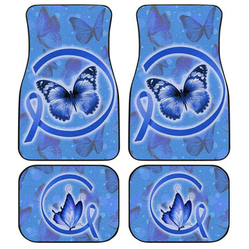 Butterfly Car Floor Mats Custom Colon Cancer Meaningful Car Accessories - Gearcarcover - 1