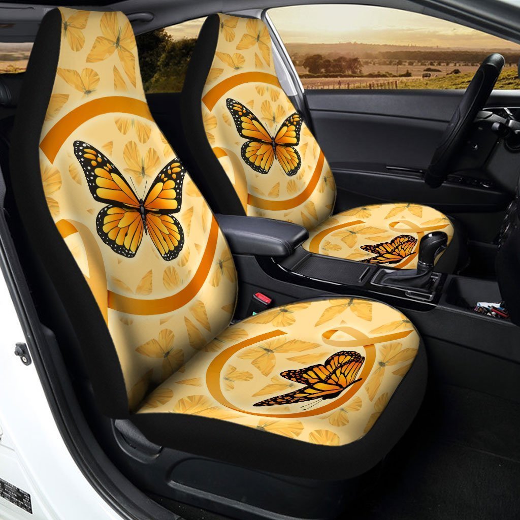 Butterfly Car Seat Covers Custom Apprendix Cancer Car Accessories Meaningful Gifts - Gearcarcover - 2