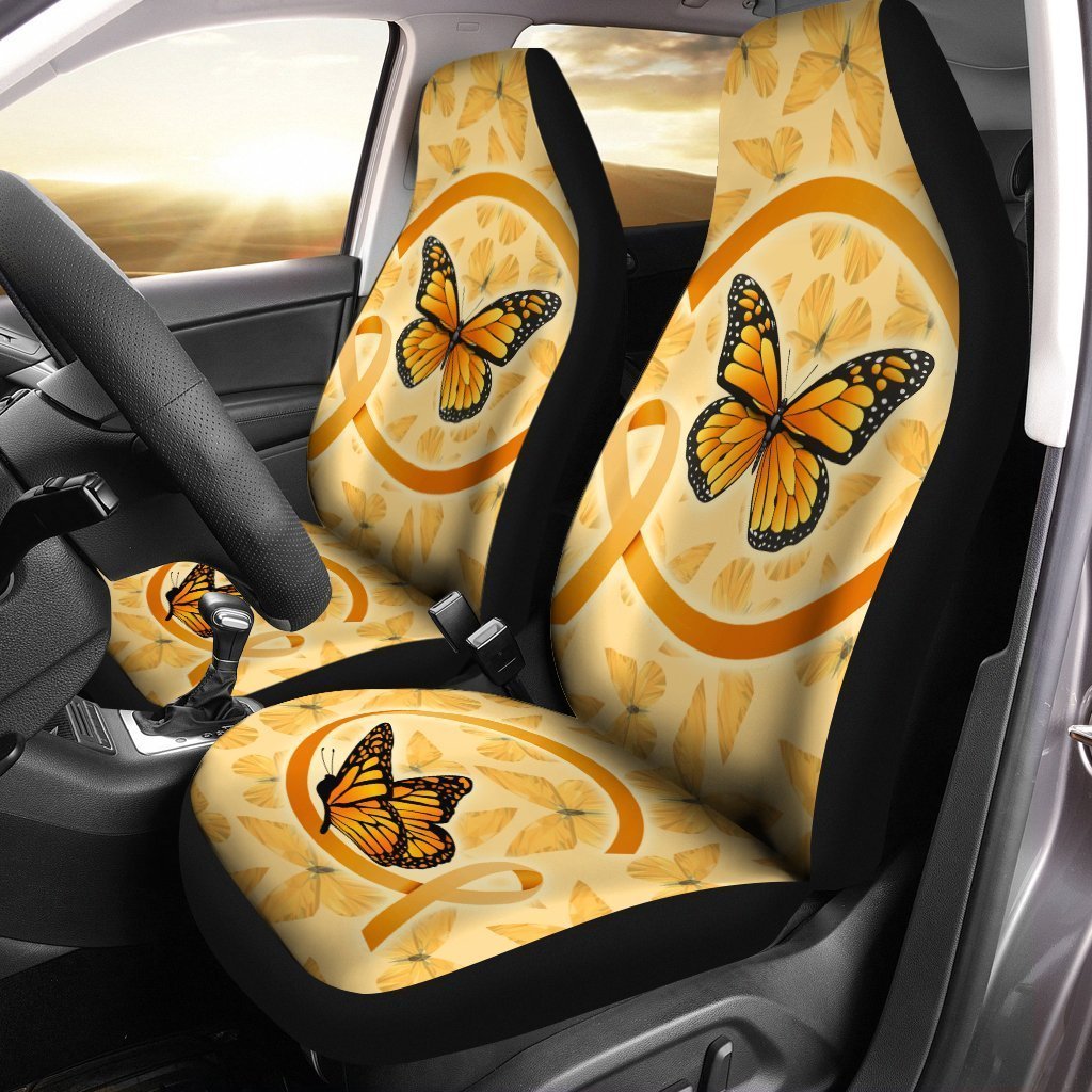 Butterfly Car Seat Covers Custom Apprendix Cancer Car Accessories Meaningful Gifts - Gearcarcover - 1