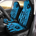 Butterfly Car Seat Covers Custom Blue Sunflower Car Accessories - Gearcarcover - 1