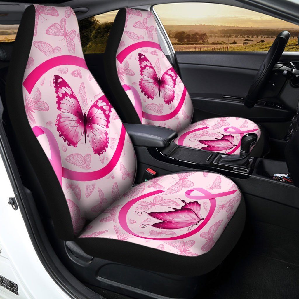 Butterfly Car Seat Covers Custom Breast Cancer Car Accessories Meaningful Gifts - Gearcarcover - 2